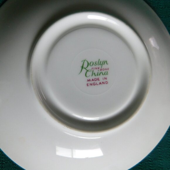 Roslyn pink purple flower cup saucer VGU - Picture 7 of 7